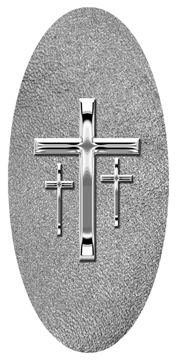 DG5000-517-SL-SH-SL Silver 3 Crosses Shimmer Silver